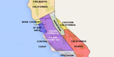 Mapa de califòrnia nord de San Francisco