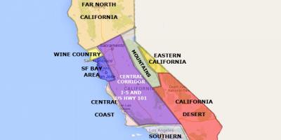 Mapa de califòrnia nord de San Francisco