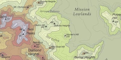Mapa de la missió de la badia de San Francisco