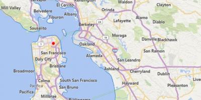 Mapa de califòrnia prop de les ciutats de San Francisco