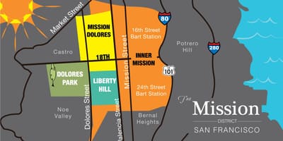 Mapa de la missió districte de San Francisco