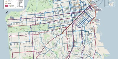 Muni mapa de San Francisco, ca