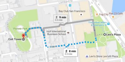 Mapa de San Francisco auto visita guiada a peu