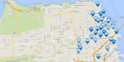Mapa de San Francisco bicicleta compartir