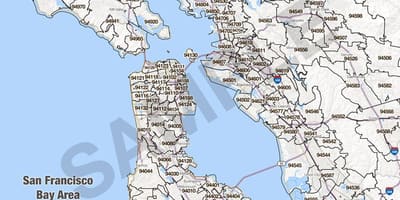 Àrea de la badia de codi d'àrea mapa