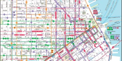San Francisco de transport públic en el mapa