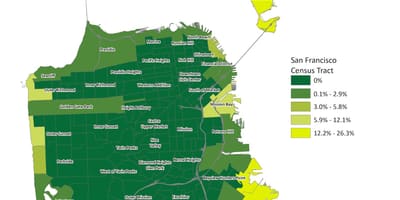Mapa de San Francisco inundació de la zona