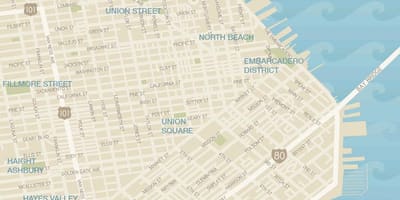 Mapa de San Francisco peça de districte