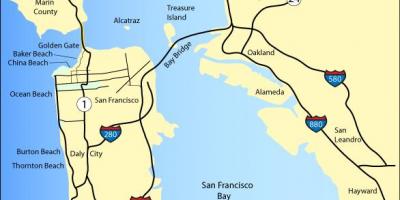 Mapa de San Francisco platges