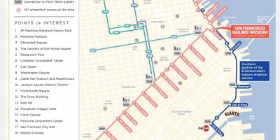 Mapa de San Francisco tramvia de la ruta