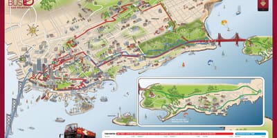 Mapa de vermell d'autobusos de San Francisco 