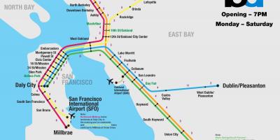 Bart sistema de San Francisco mapa